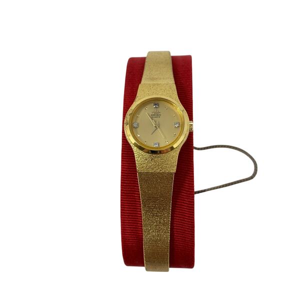 Vintage 80s Seiko Womens Watch Gold Tone Metal 8Y21-0020 *READ - Picture 1 of 7